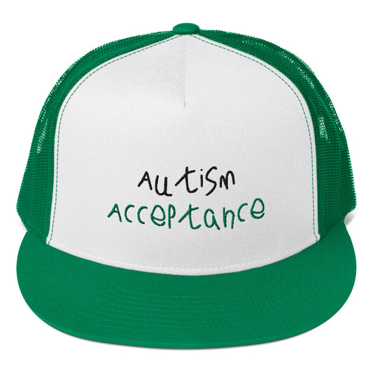 Autism Acceptance Green Trucker Hat