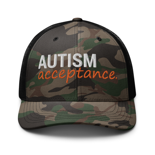 Autism Acceptance Camouflage Trucker Hat