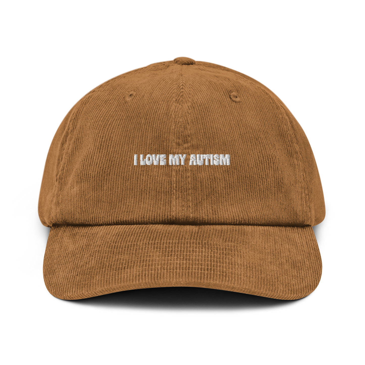 I Love My Autism Corduroy Hat (Camel/Olive)