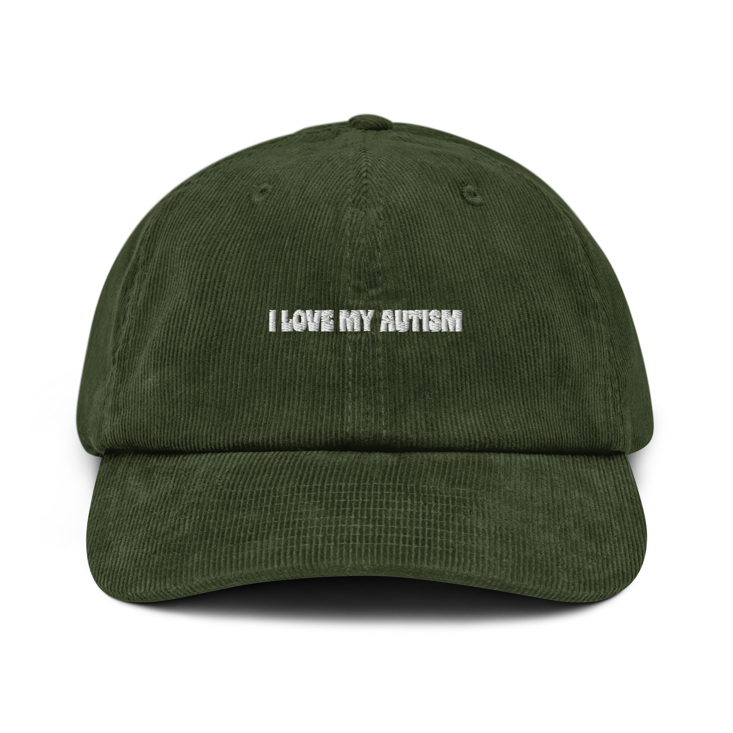 I Love My Autism Corduroy Hat (Camel/Olive)