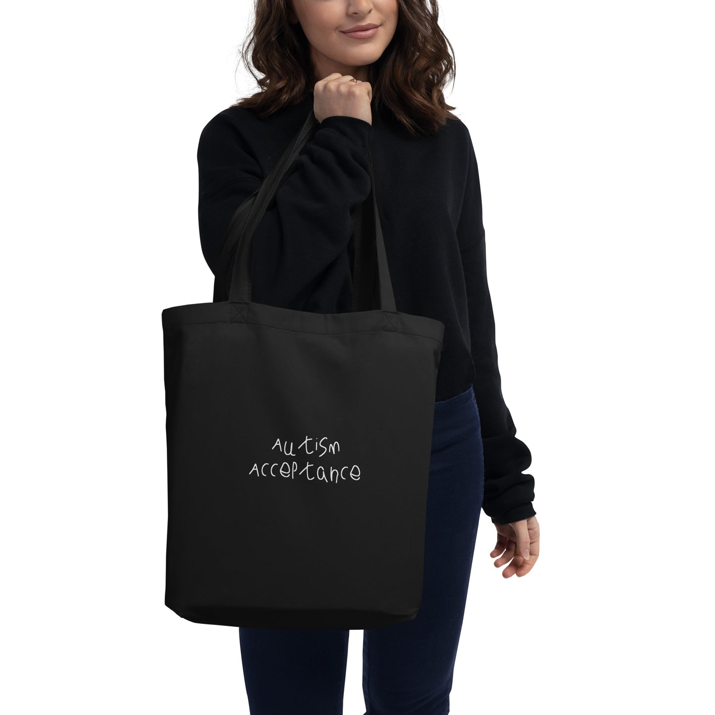 Autism Acceptance Black Eco Tote