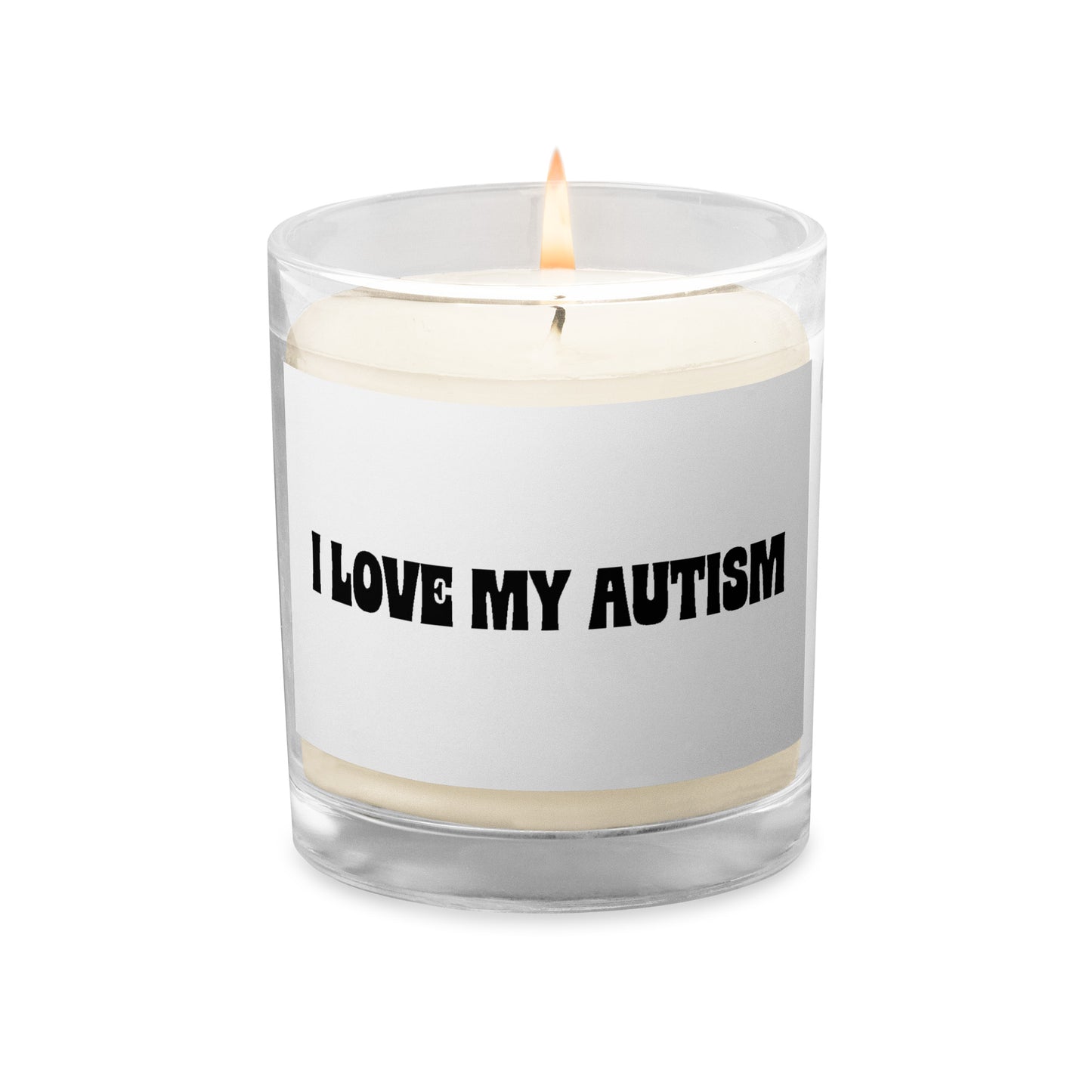 I Love My Autism Glass Candle