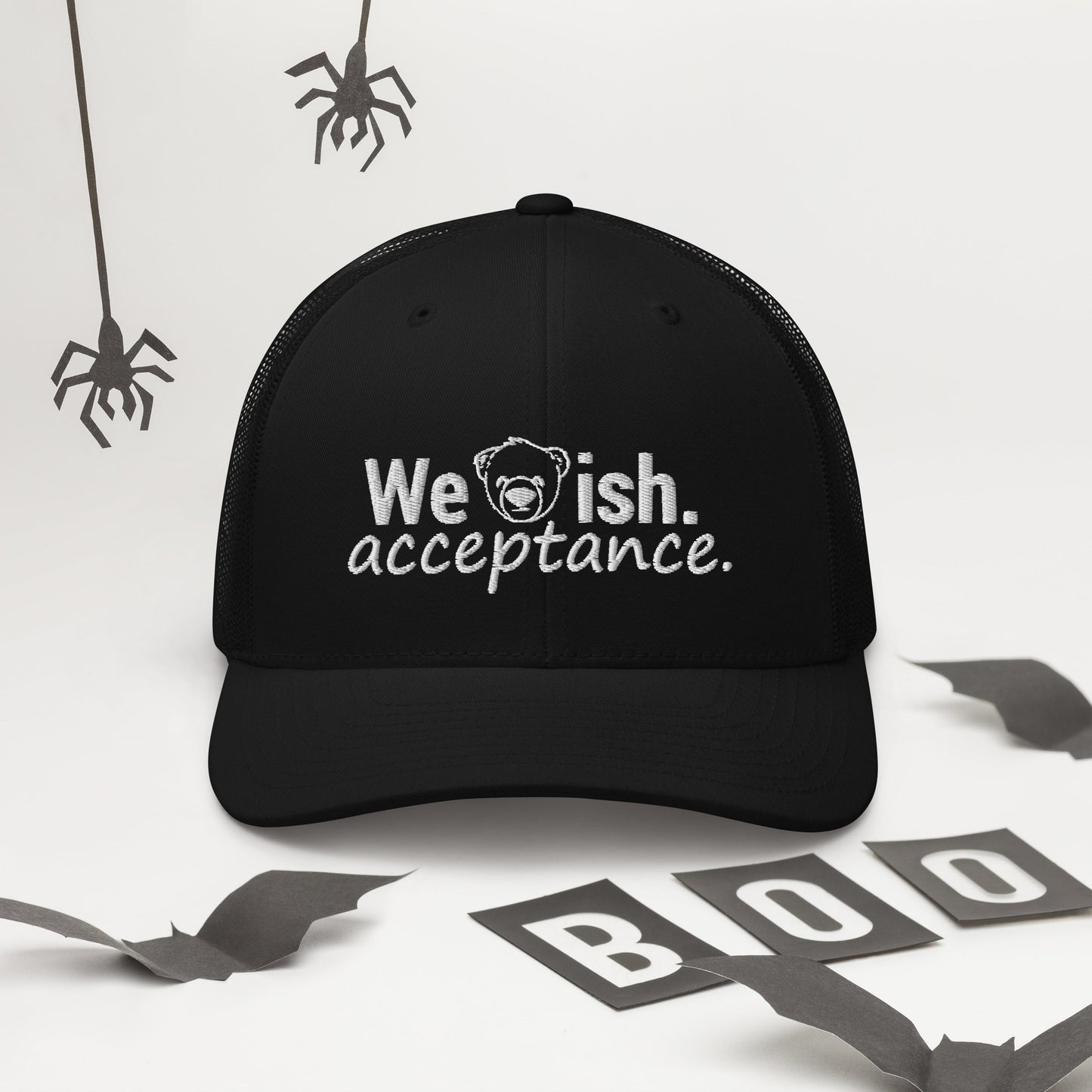 WeBearish Acceptance Trucker Cap (Black & White)