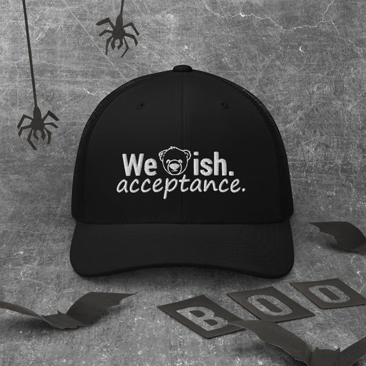 WeBearish Acceptance Trucker Cap (Black & White)