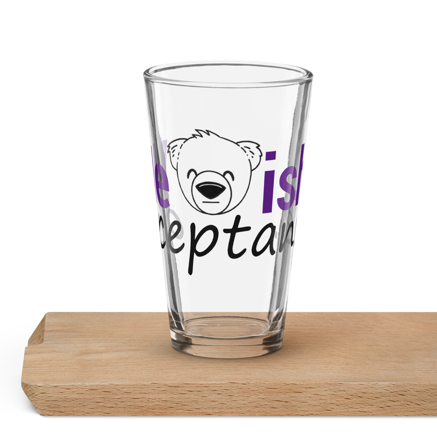 WeBearish Acceptance Shaker Pint Glass (Purple/Black)