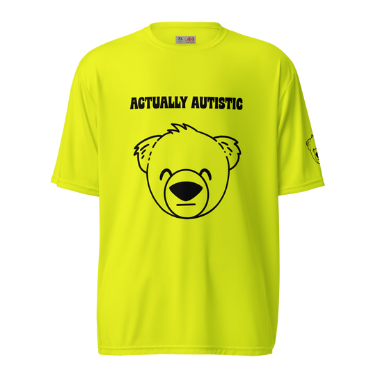 Actually Autistic crew neck t-shirt (WeBearish Yellow)