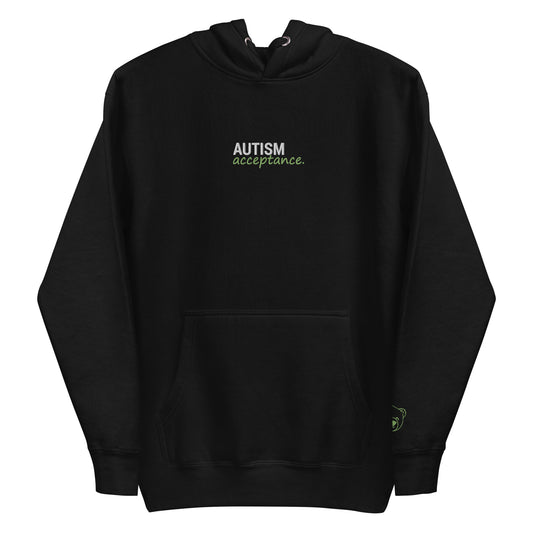 Autism Acceptance Embroidered Hoodie (Black)