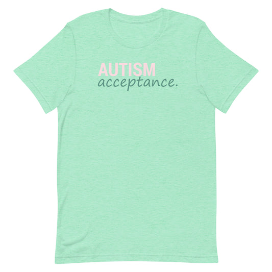 Autism Acceptance T-Shirt (Heather Mint Green)