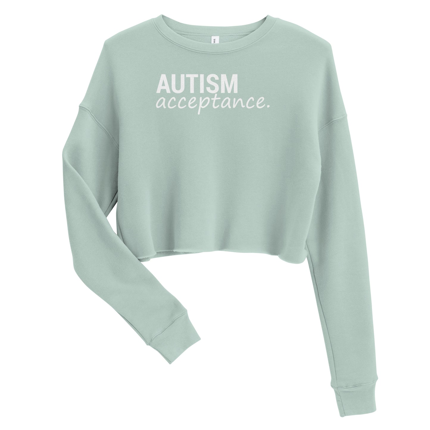 Autism Acceptance Crop Sweatshirt (Dusty Blue)