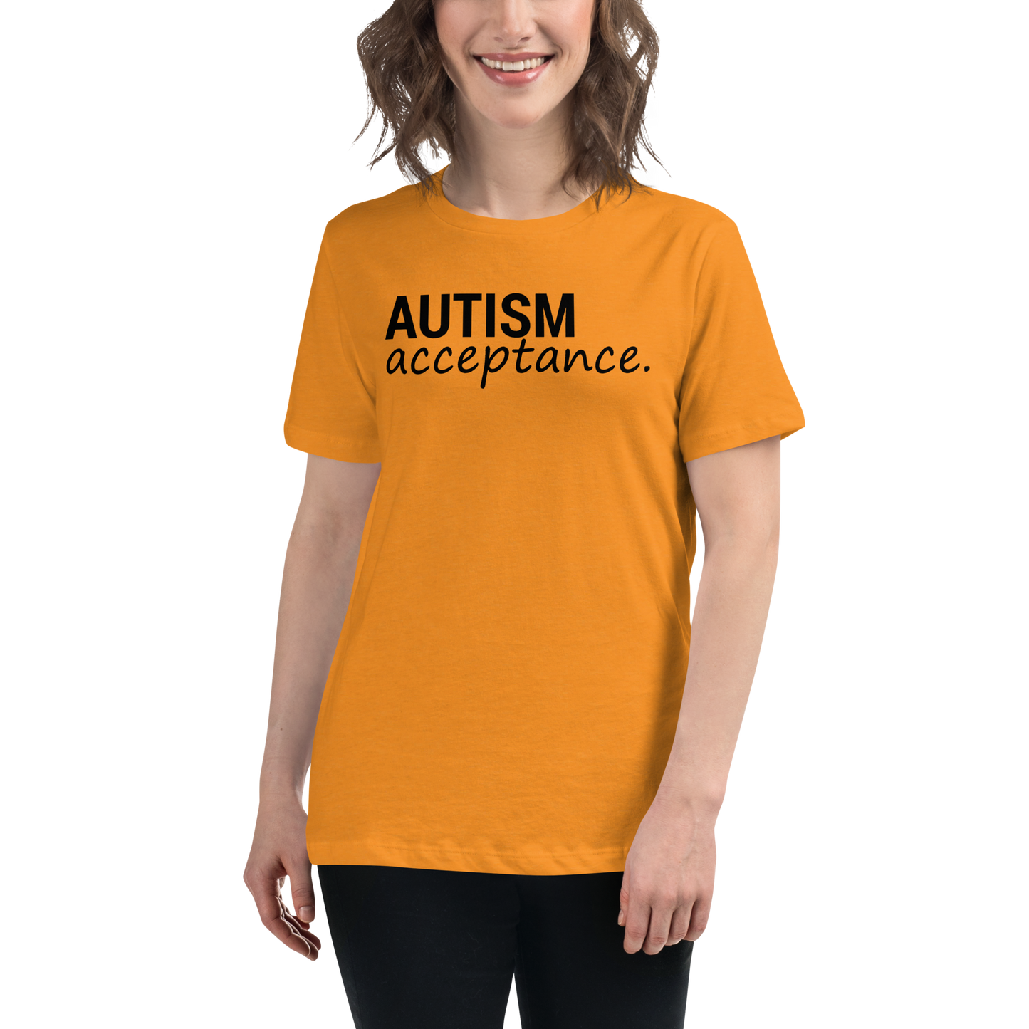 Autism Acceptance Women's Relaxed T-Shirt (Orange)