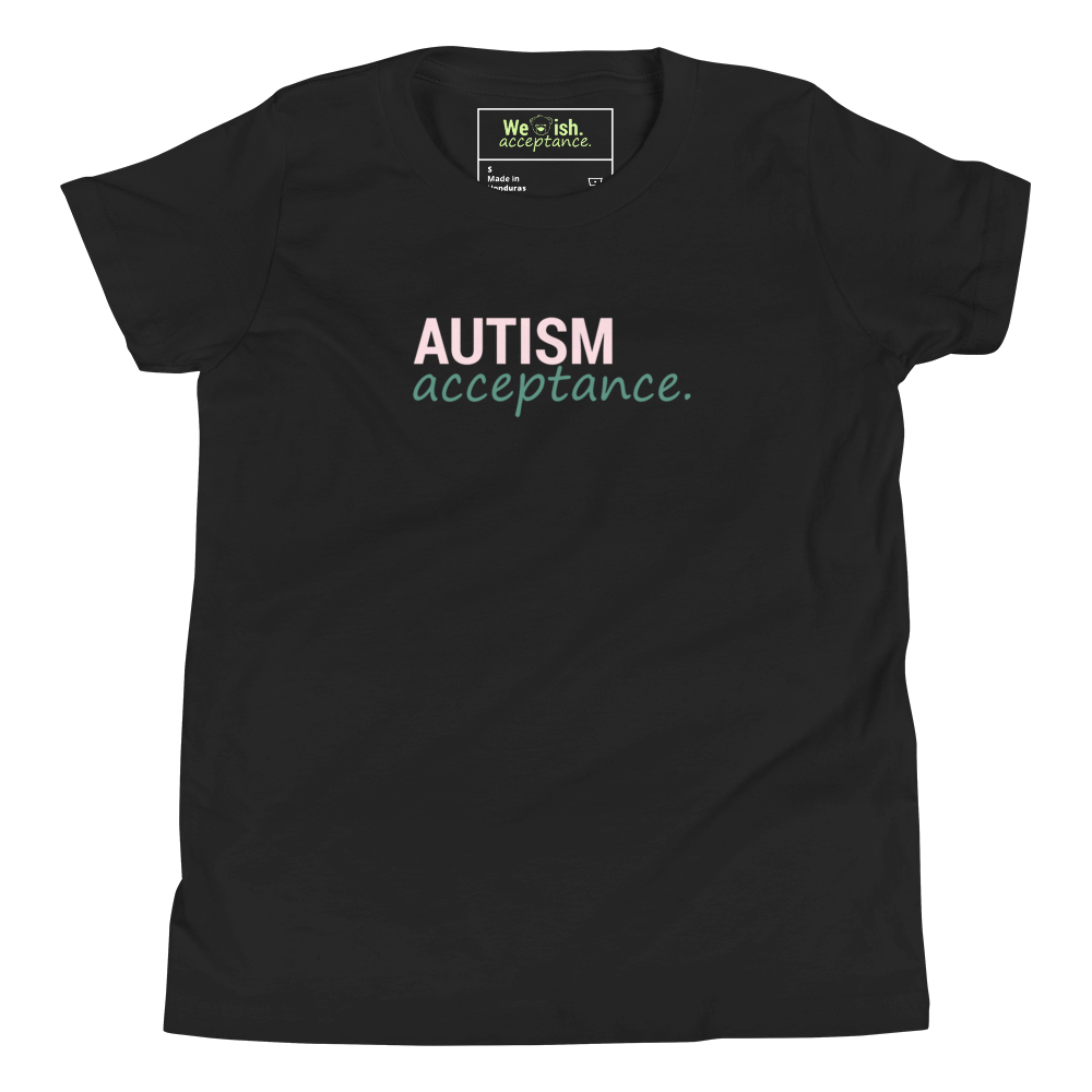 Autism Acceptance Kids Shirt (Black/Charcoal/Pink/Green)