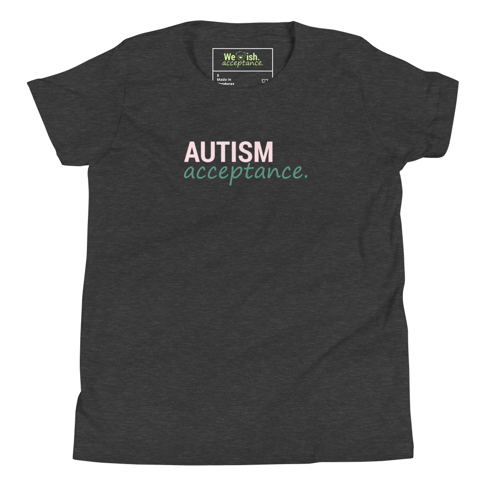 Autism Acceptance Kids Shirt (Black/Charcoal/Pink/Green)