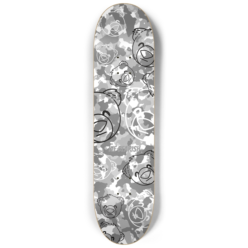 WeBearish White Camo Craziness 8.25" Skateboard Deck