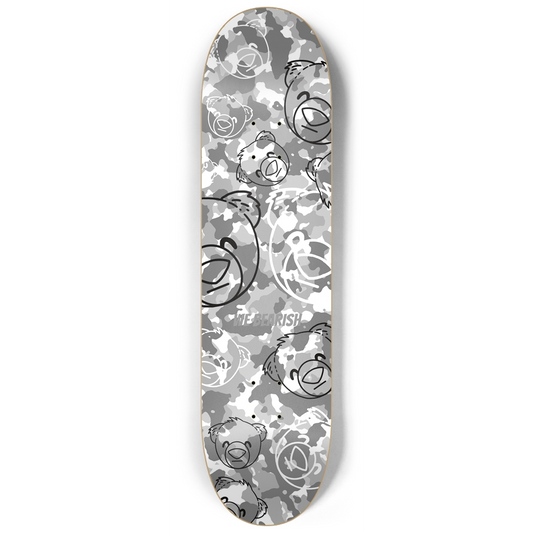 WeBearish White Camo Craziness 8.25" Skateboard Deck