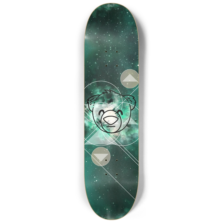 WeBearish Teal Space 8.25" Skateboard Deck