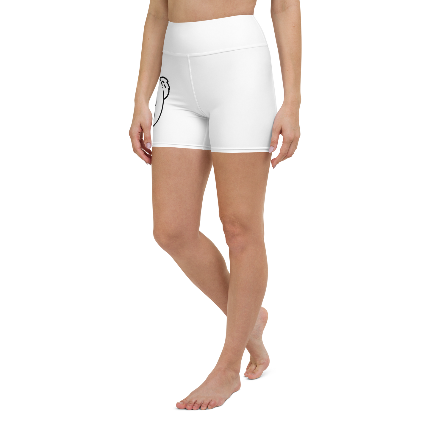 Women's Yoga Shorts (White) - WeBearish Acceptance