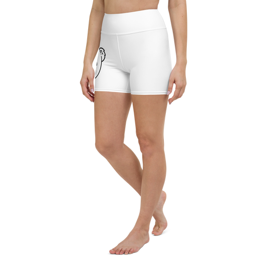 Women's Yoga Shorts (White) - WeBearish Acceptance