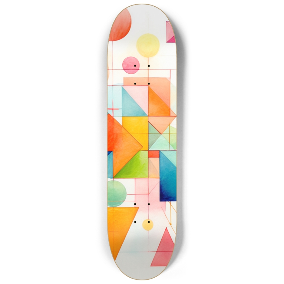 Pastel Geometrical Skateboard