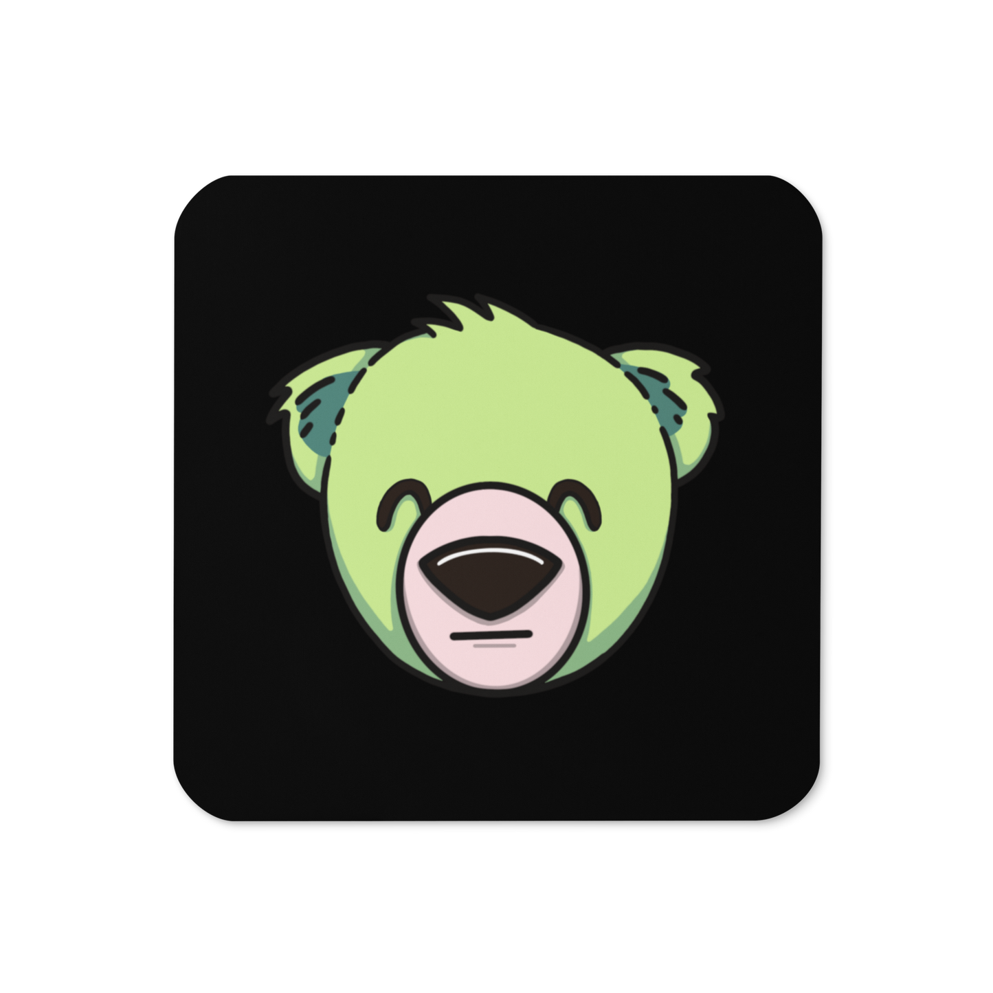 WeBearish Bear Face Coasters (Black/Green)