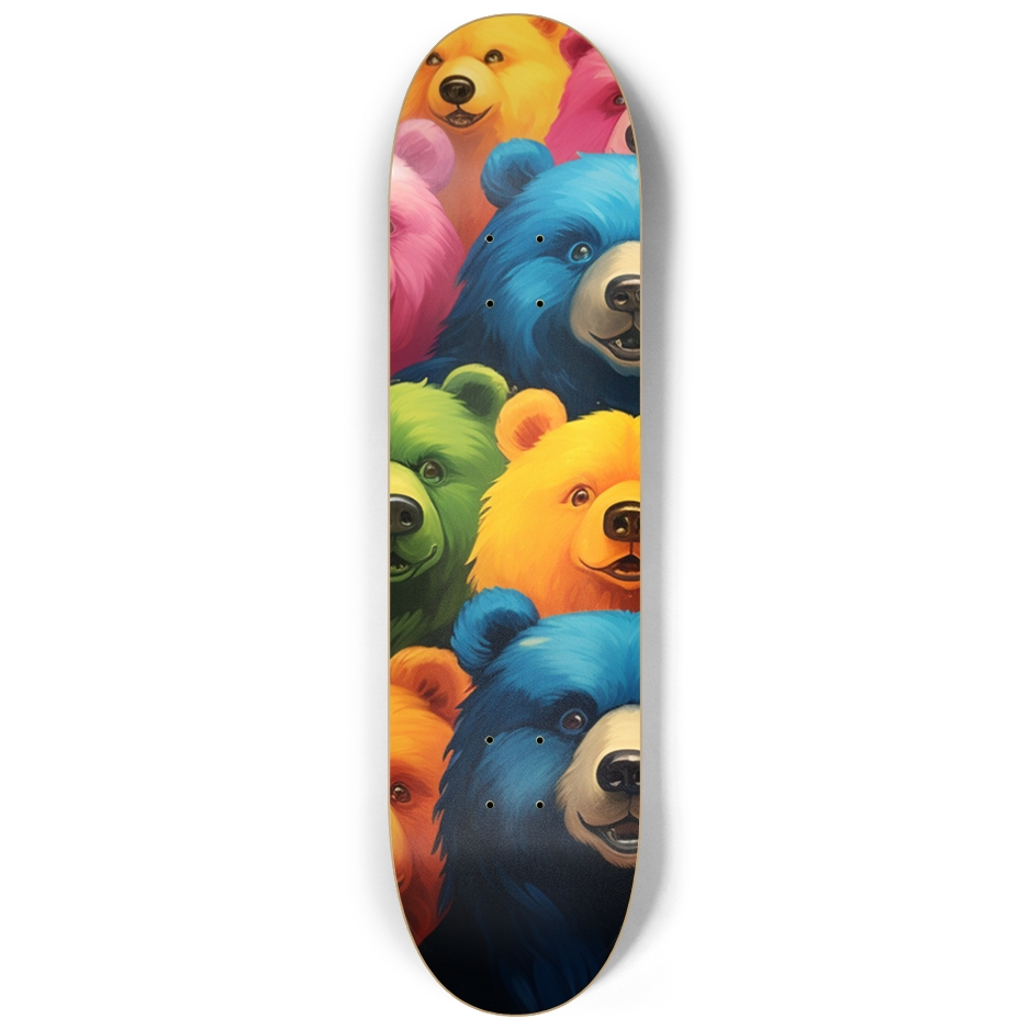 Colorful Bears Skateboard