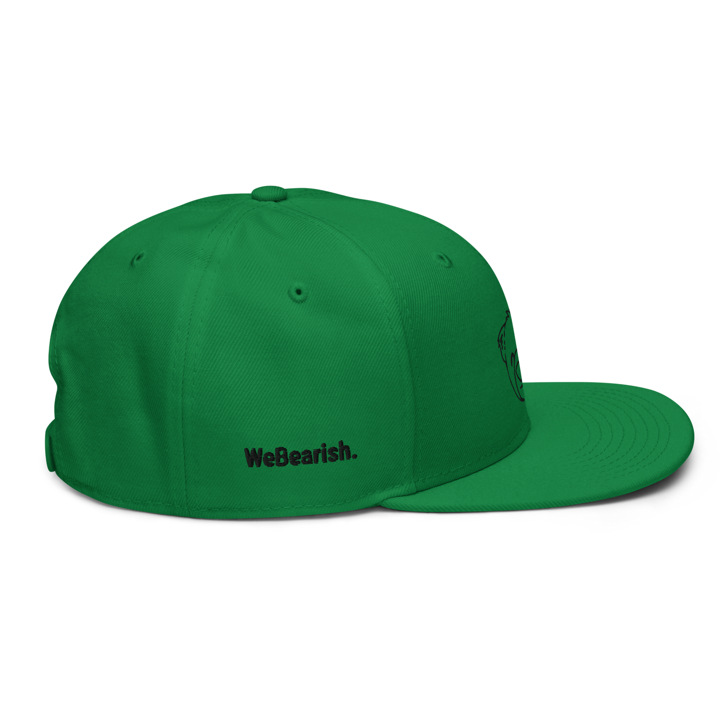 WeBearish Outline Snapback Cap (Green/Black)