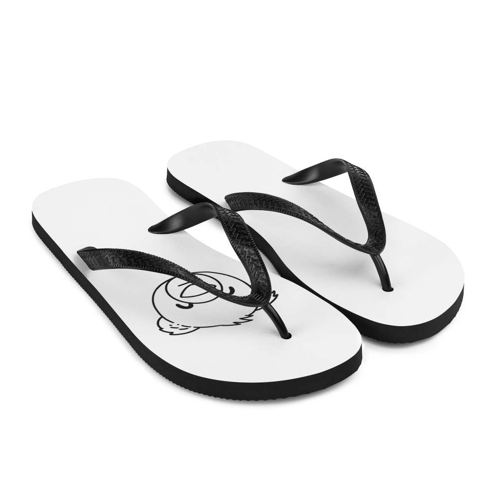 WeBearish Flip-Flops (White/Black)