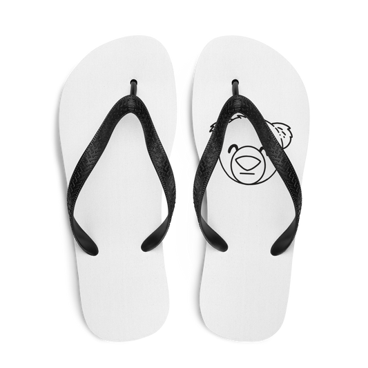 WeBearish Flip-Flops (White/Black)