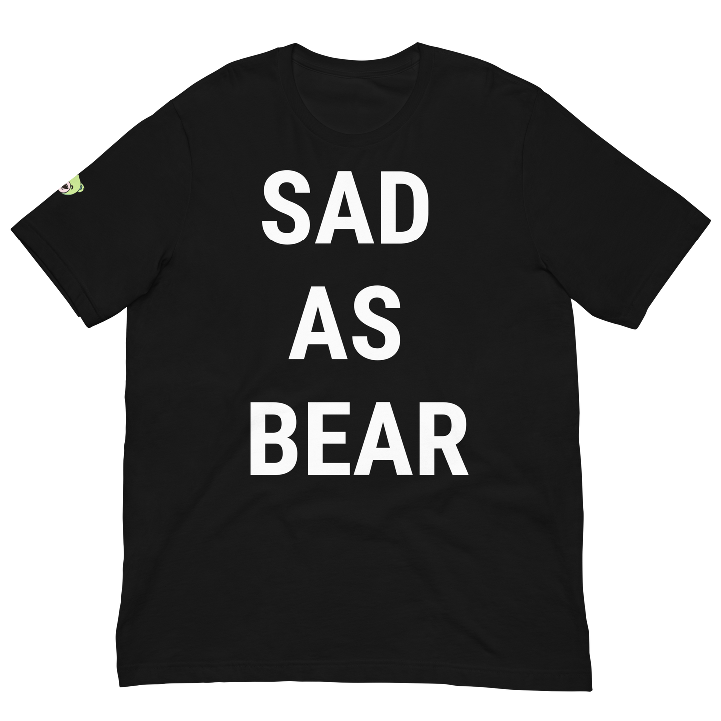 WeBearish Sad As Bear Black Unisex T-shirt (Black/White)