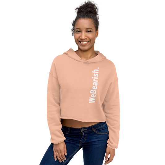 Women's Cropped Hoodie (Peach/White) - WeBearish Acceptance